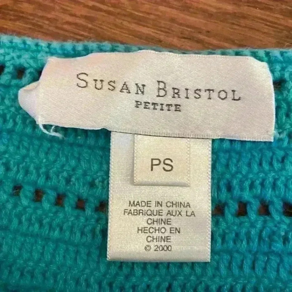 Susan Bristol Vintage Crochet Embroidered Sleeveless Tank Top Petite Small - Picture 7 of 12